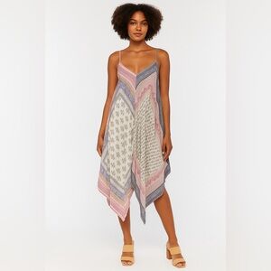 ANTHROPOLOGIE Floreat Scarf-Printed Slip Dress, Size: XS/S